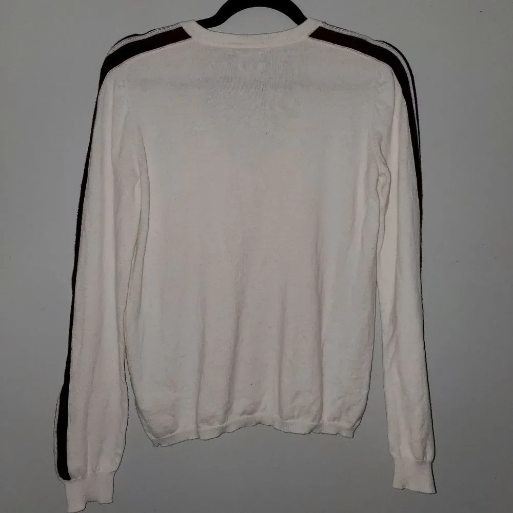 Faherty Sconset  Cashmere Organic Cotton Preppy Old Money Sweater Cream S